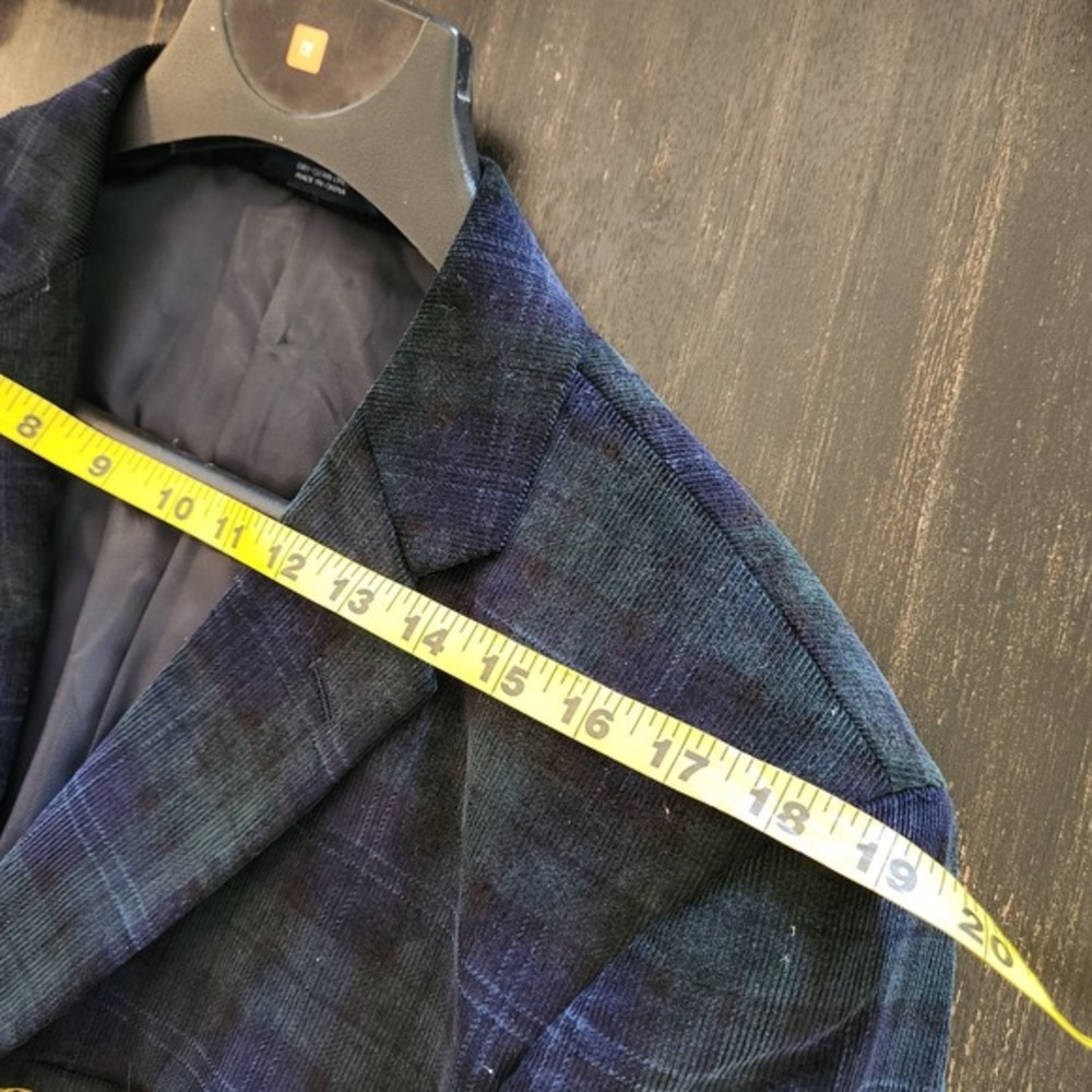 Saddlebred Corduroy Sports Coat Men's 44L Green Tartan Plaid Preppy Holiday - Picture 5 of 13